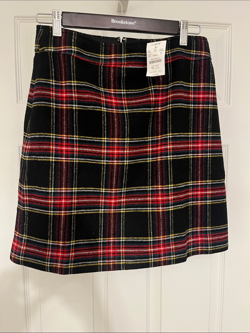 J. Crew Black Plaid Mini Skirt